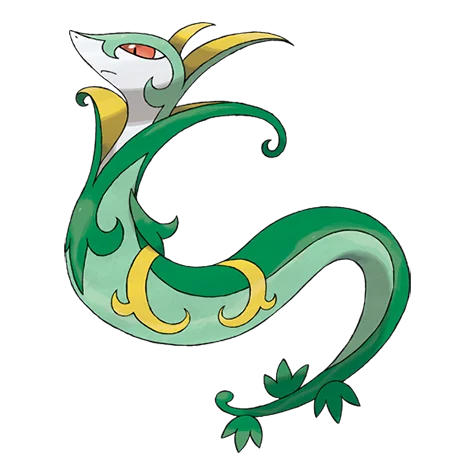 Serperior #497 official artwork - grass type Pokemon