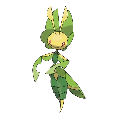 모아머 #542 official artwork - bug/grass type Pokemon