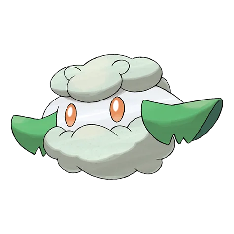 Cottonee #546 official artwork - grass/fairy type Pokemon