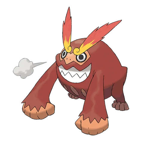 达摩狒狒 #555 official artwork - fire type Pokemon