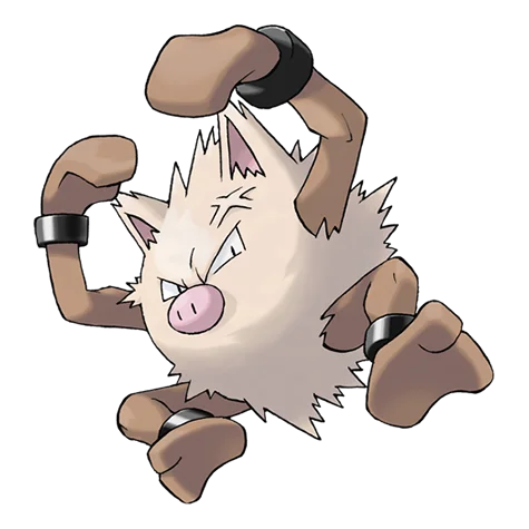 Primeape #057 official artwork - fighting type Pokemon