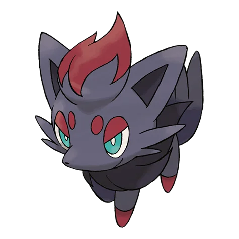 Zorua #570 official artwork - dark type Pokemon