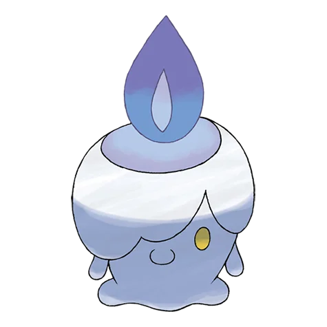 Litwick #607 official artwork - ghost/fire type Pokemon