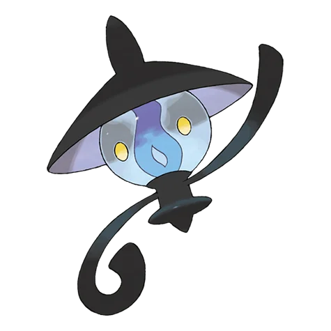 Lampent #608 official artwork - ghost/fire type Pokemon