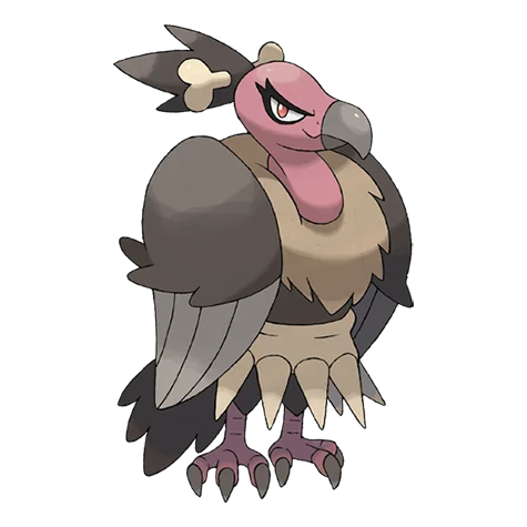 秃鹰娜 #630 official artwork - dark/flying type Pokemon