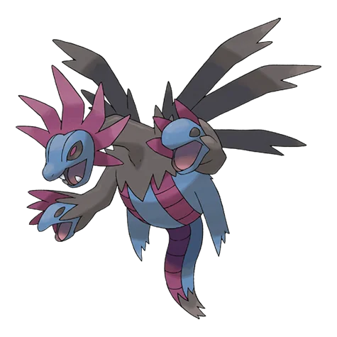 Hydreigon #635 official artwork - dark/dragon type Pokemon