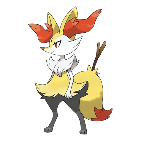 Braixen #654 official artwork - fire type Pokemon