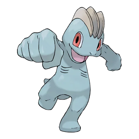 Machop #066 official artwork - fighting type Pokemon