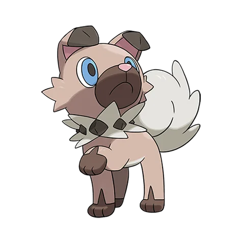Rockruff #744 official artwork - rock type Pokemon