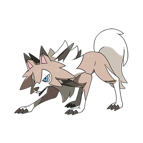 Lycanroc #745 official artwork - rock type Pokemon
