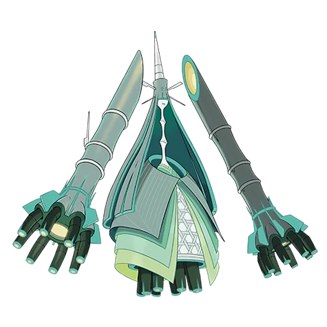 鐵火輝夜 #797 official artwork - steel/flying type Pokemon