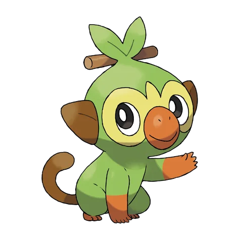 Grookey #810 official artwork - grass type Pokemon