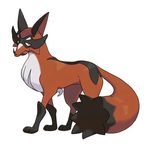 フォクスライ #828 official artwork - dark type Pokemon