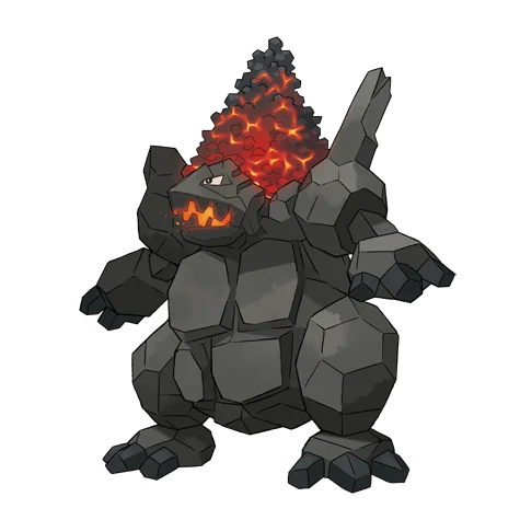 巨炭山 #839 official artwork - rock/fire type Pokemon