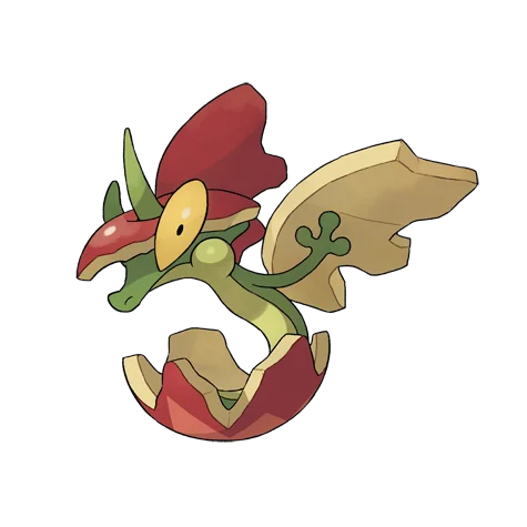 Flapple - grass, dragon type Pokémon #841