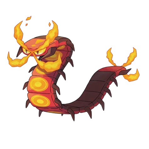Centiskorch #851 official artwork - fire/bug type Pokemon