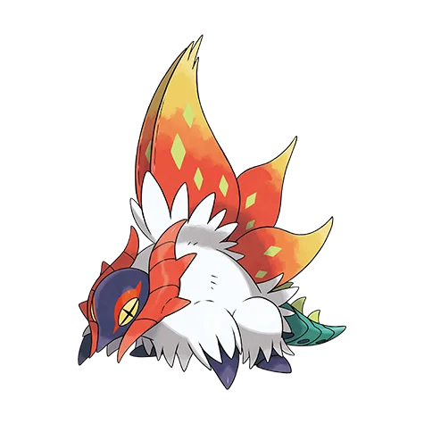 Rampe-Ailes #988 official artwork - bug/fighting type Pokemon